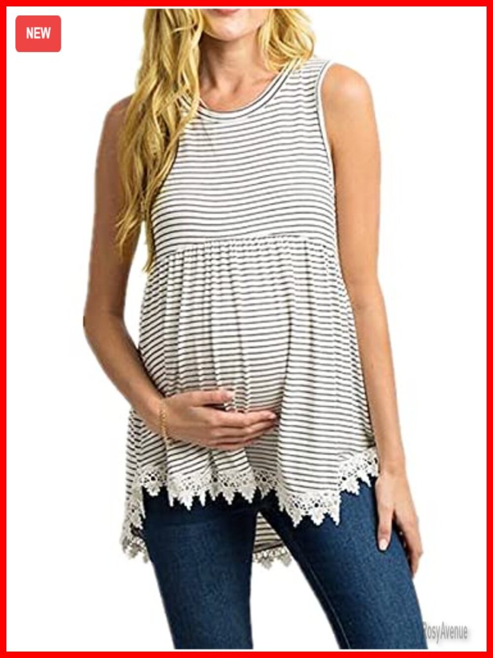 Womens Maternity Tank Top Sleeveless Lace Crochet Peplum Cami Shirt